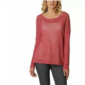 Prana Parker Open Knit Organic Cotton Sweater | Red Slate | Size Small